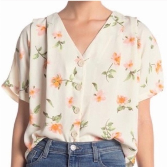 Elodie Tops - Elodie Floral Button Up Top Size S